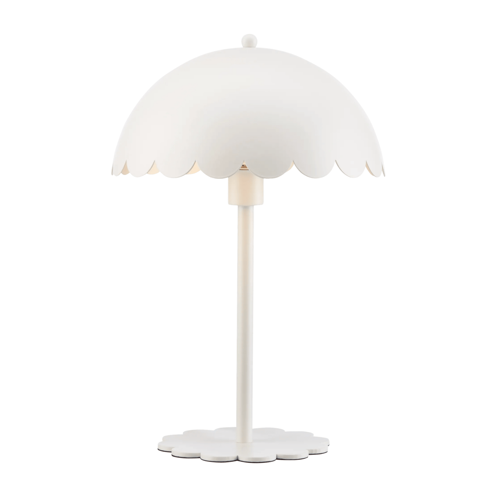 White Metal Scalloped Edge Table Lamp mysite
