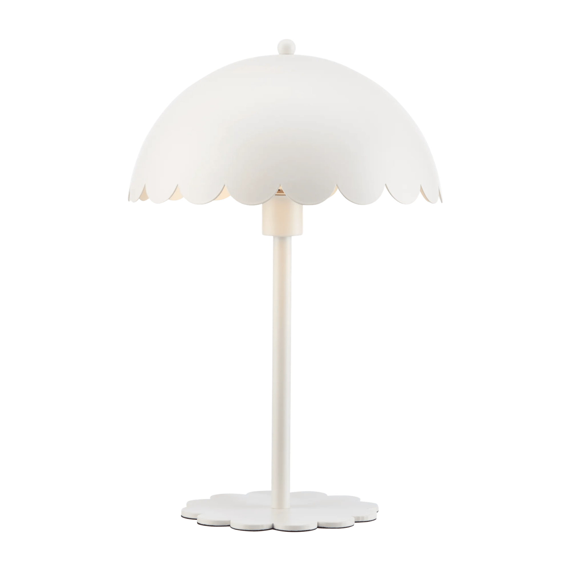 White Metal Scalloped Edge Table Lamp mysite