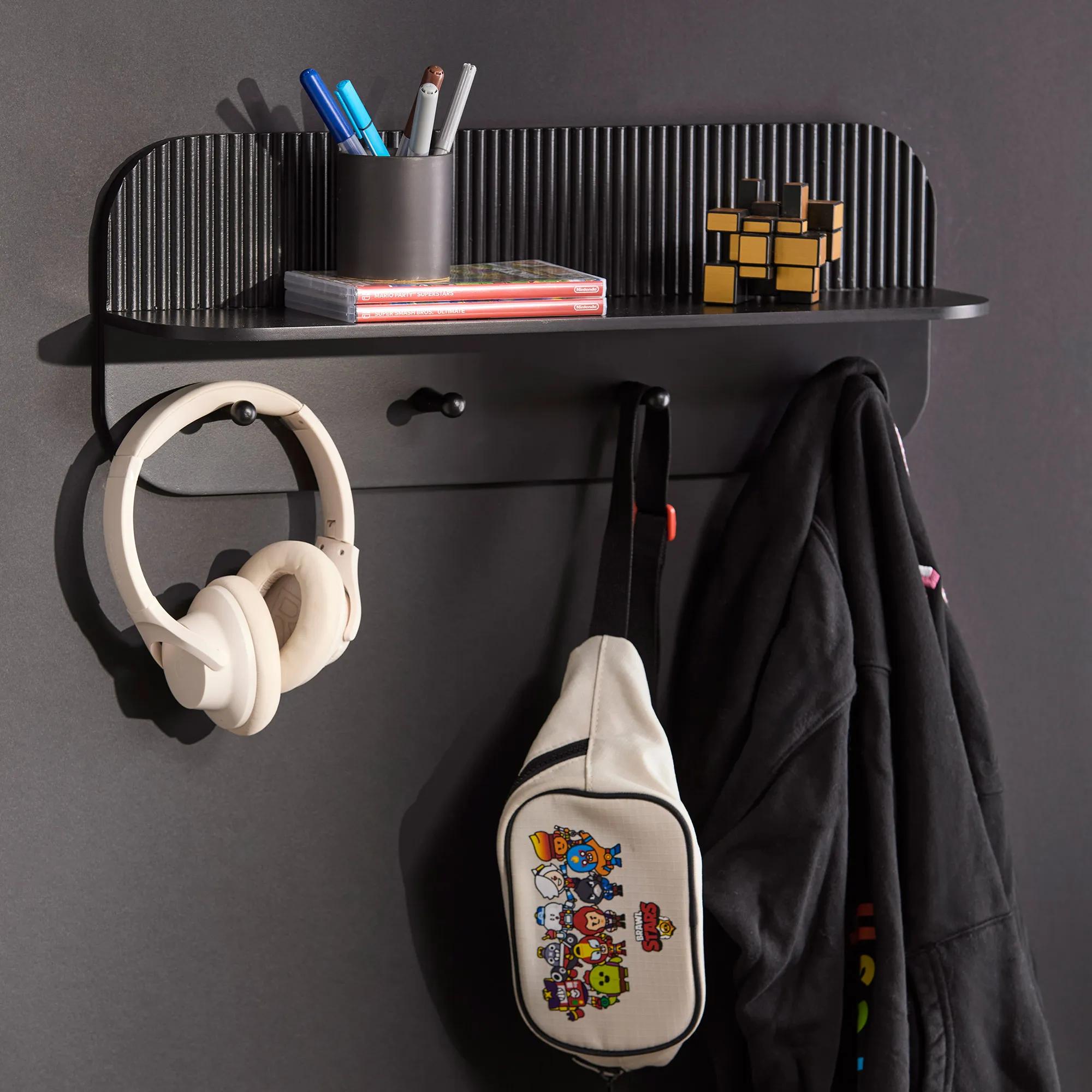 Wall Shelf with Hooks mysite